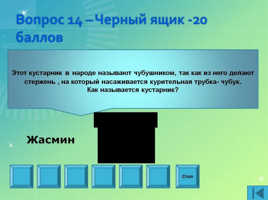 Вопрос 14 – Черный ящик -20 баллов