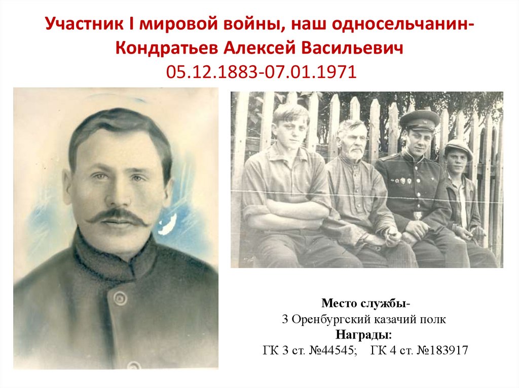 Участники первой мировой