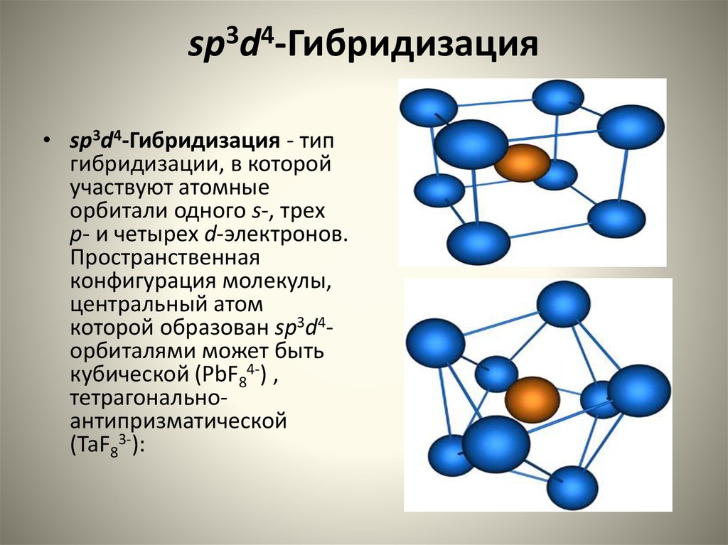 Пространственная конфигурация. Пространственная конфигурация sp3-гибридизации. Sp3d3 гибридизация. Тип гибридизации sp3d. Гибридизация SP sp2 sp3 sp3d sp3d2.