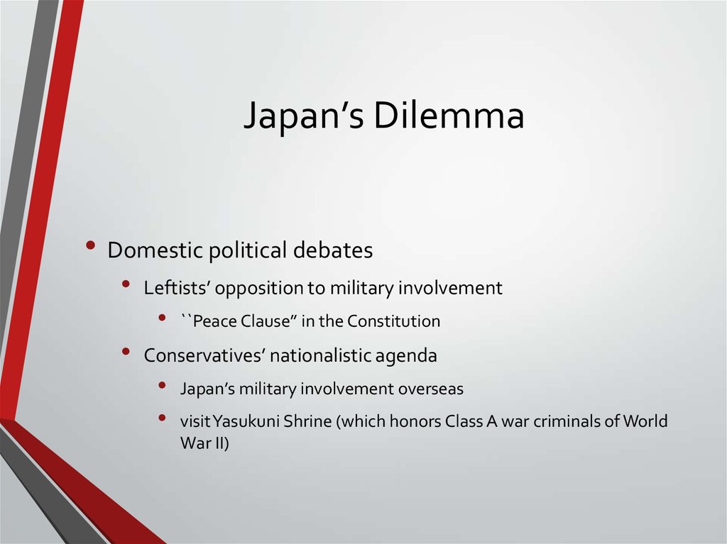 Japan’s Dilemma
