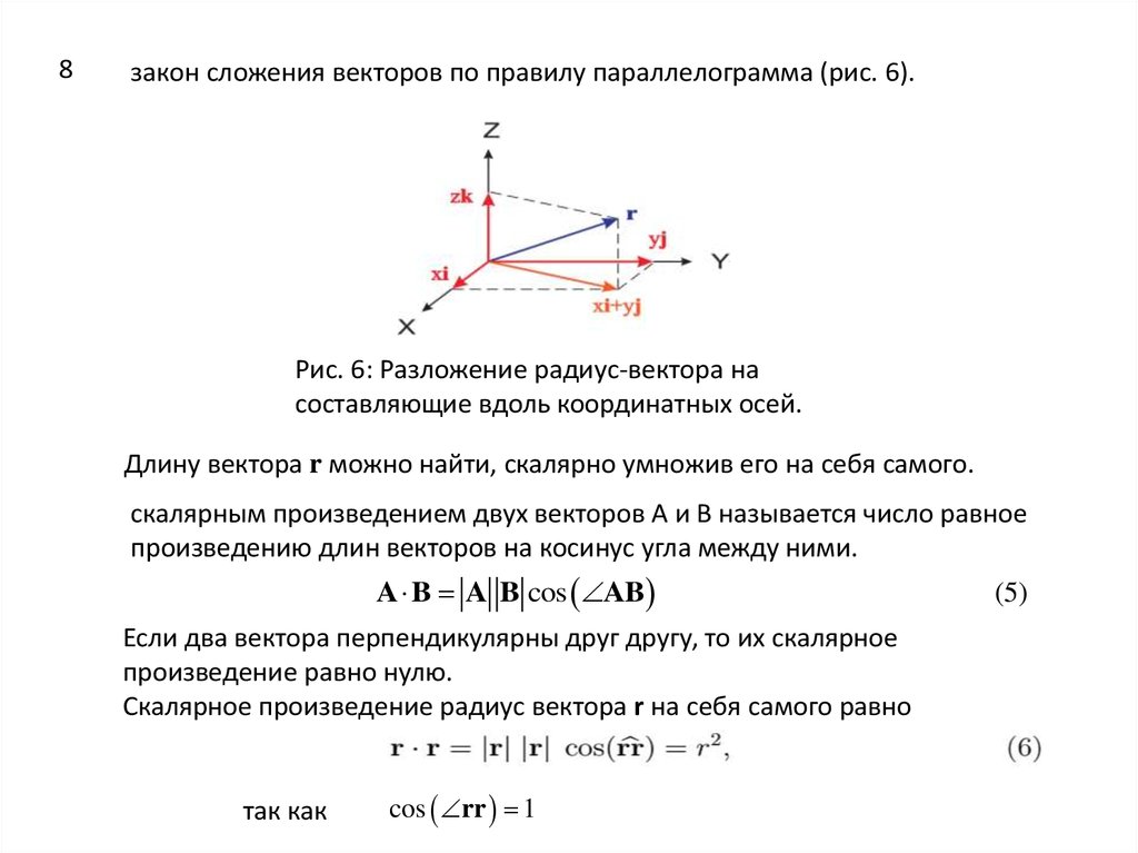 Координаты радиус вектора