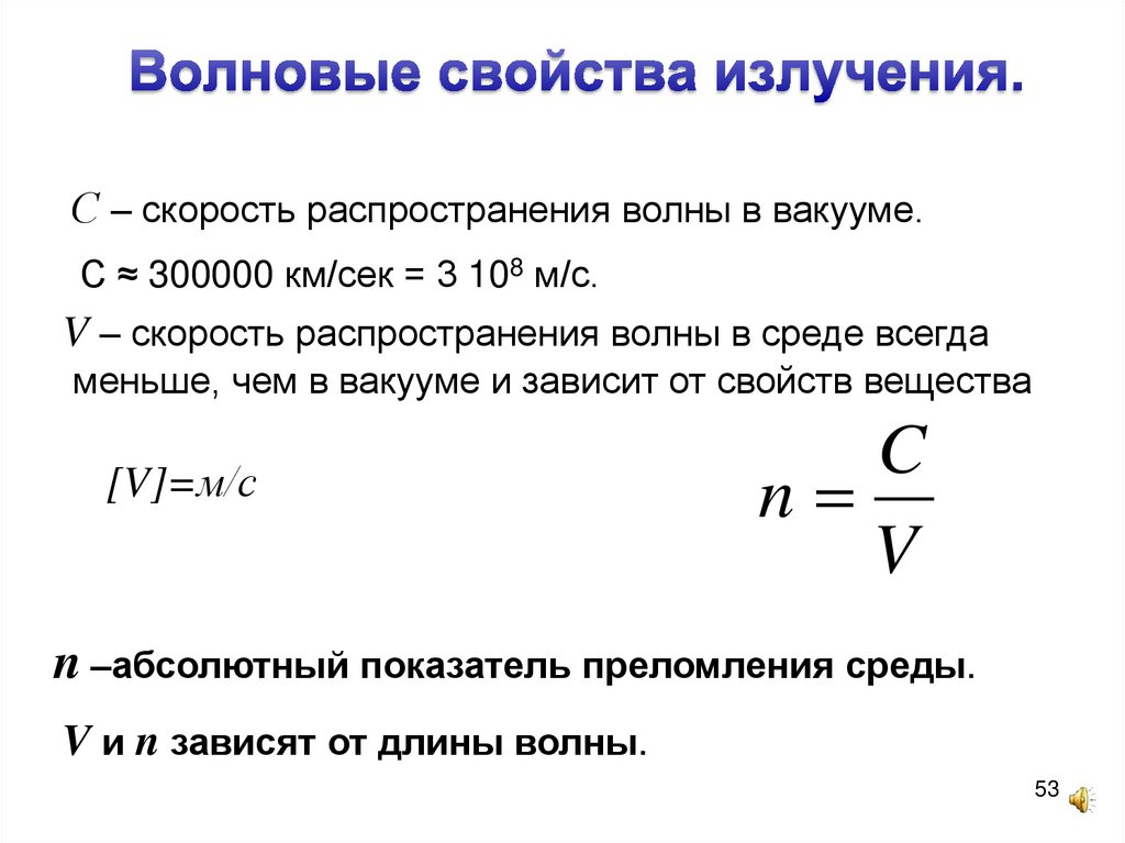 Излучение характеристика