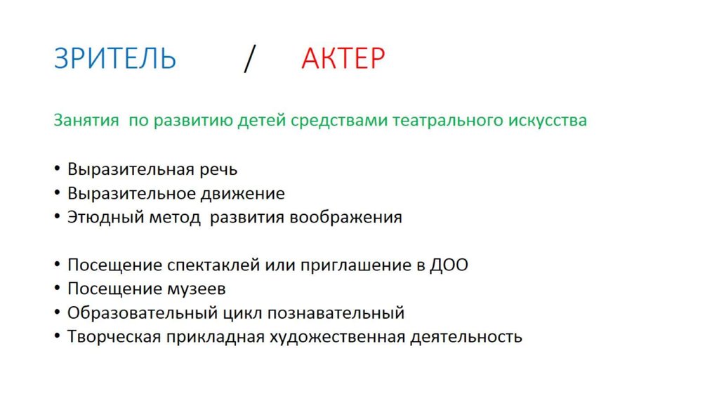 ЗРИТЕЛЬ / АКТЕР