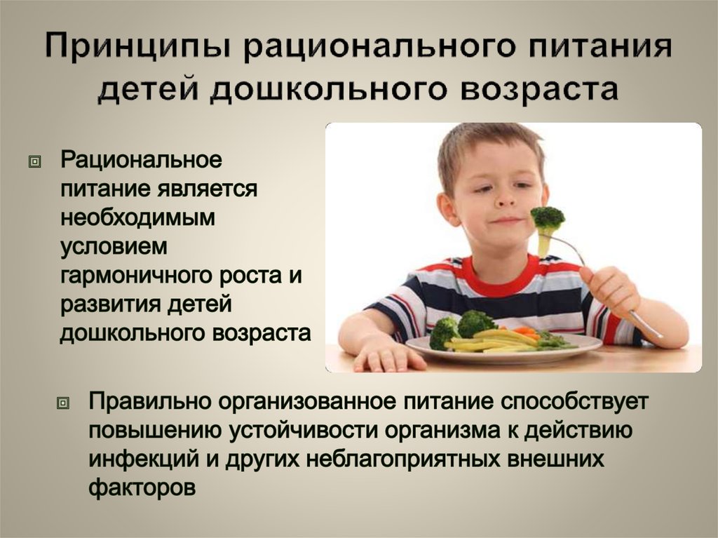 Принципы рационального питания детей дошкольного возраста