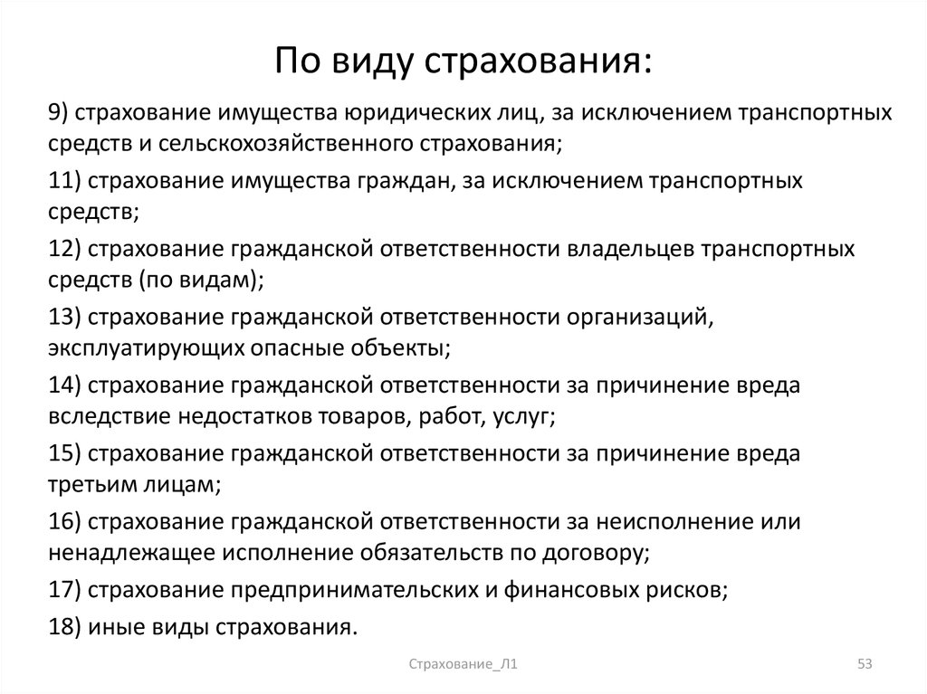 Виды страхования гражданской ответственности