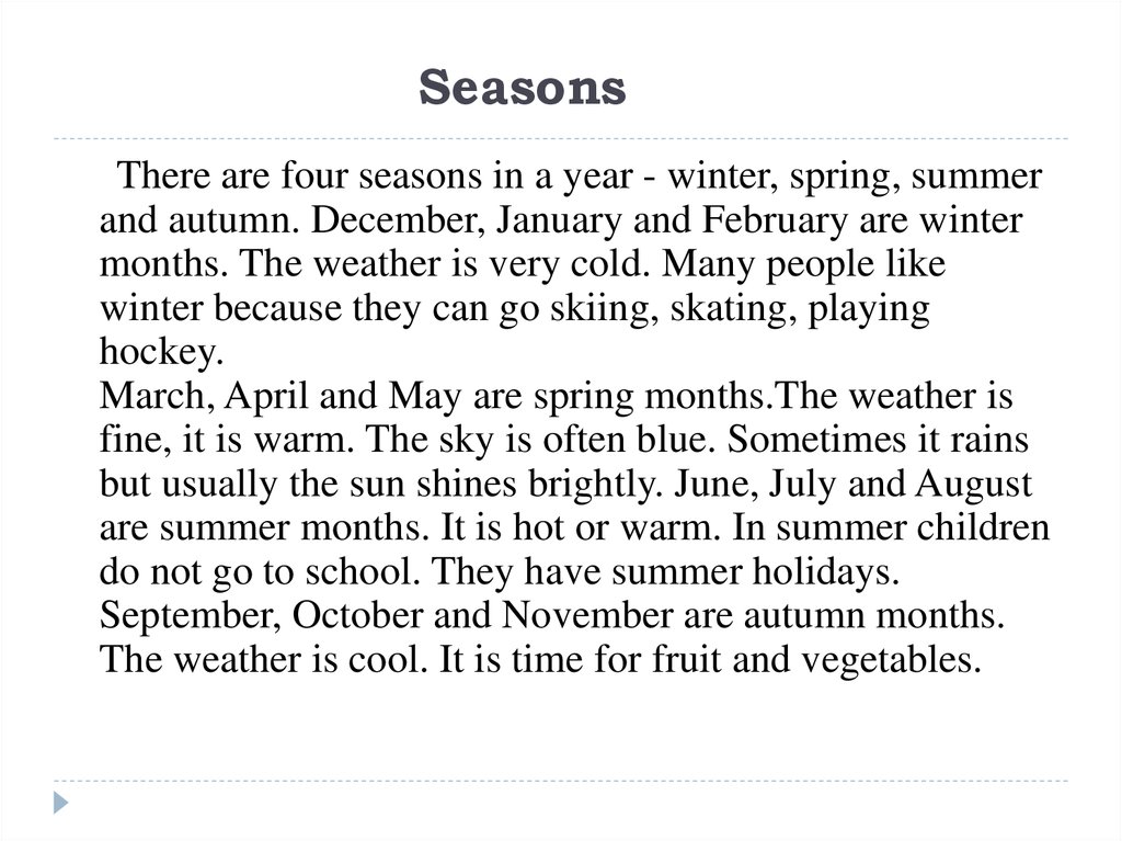 Seasons 
