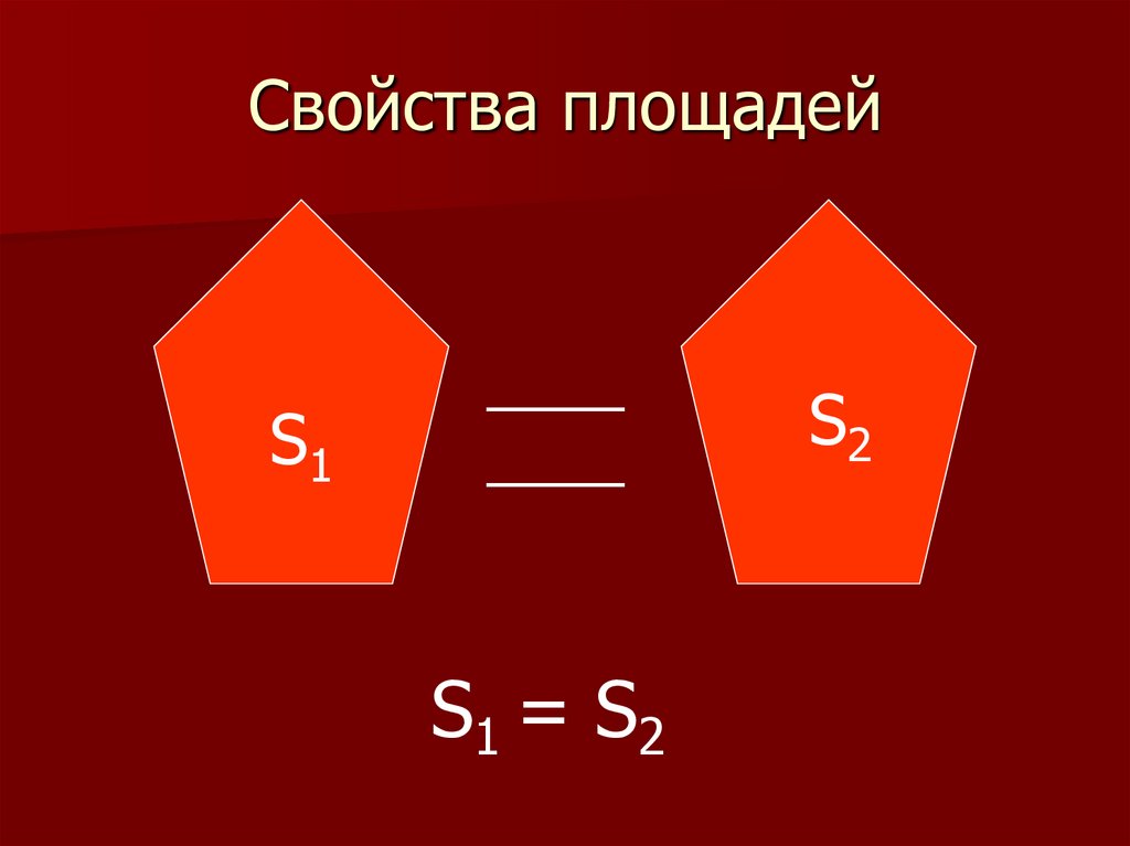 Сформулируйте свойства площадей