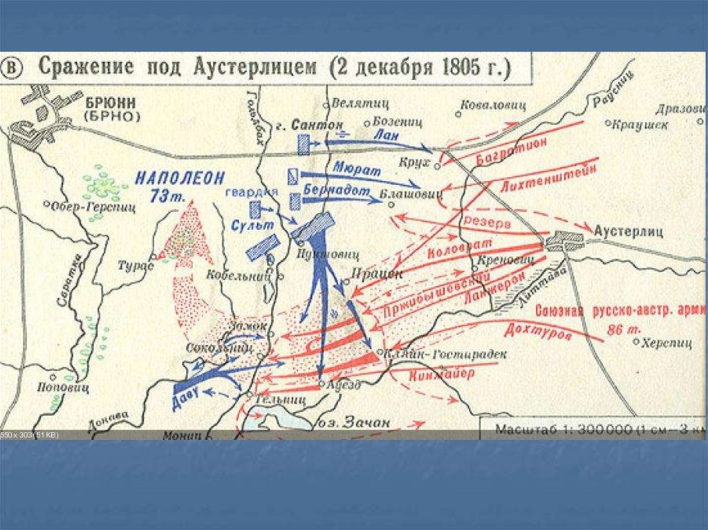 Карта сражения под аустерлицем