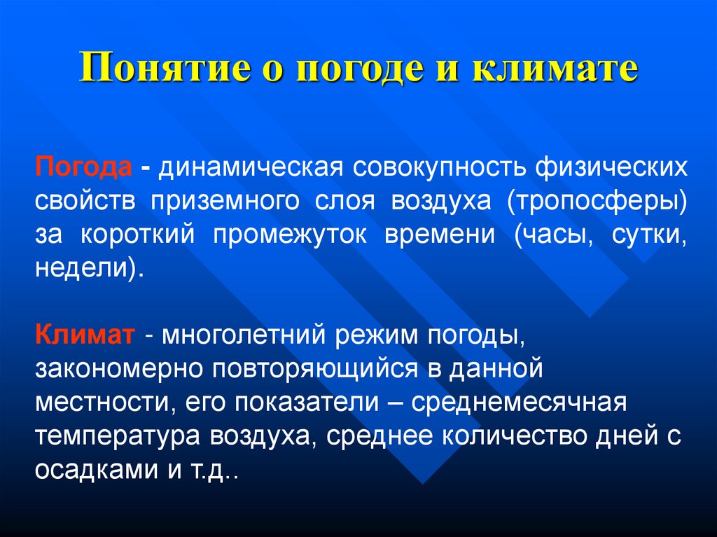 Совокупность физических. Понятие погода и климат. Понятие погода. Понятие о климате и погоде гигиена.