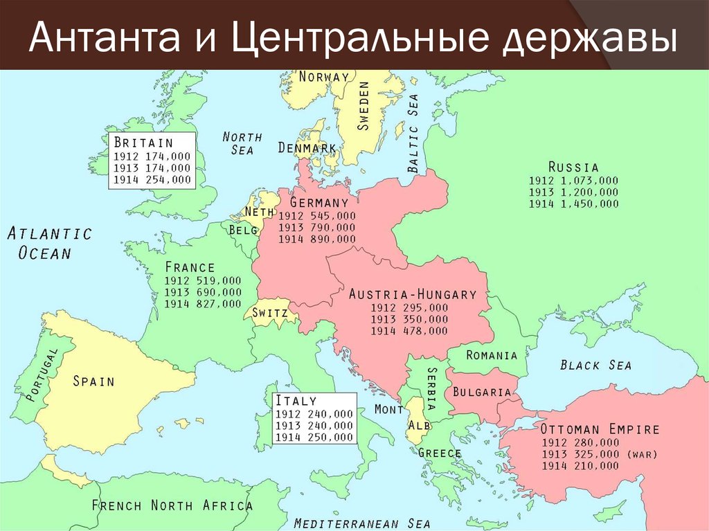 Центральные державы карта