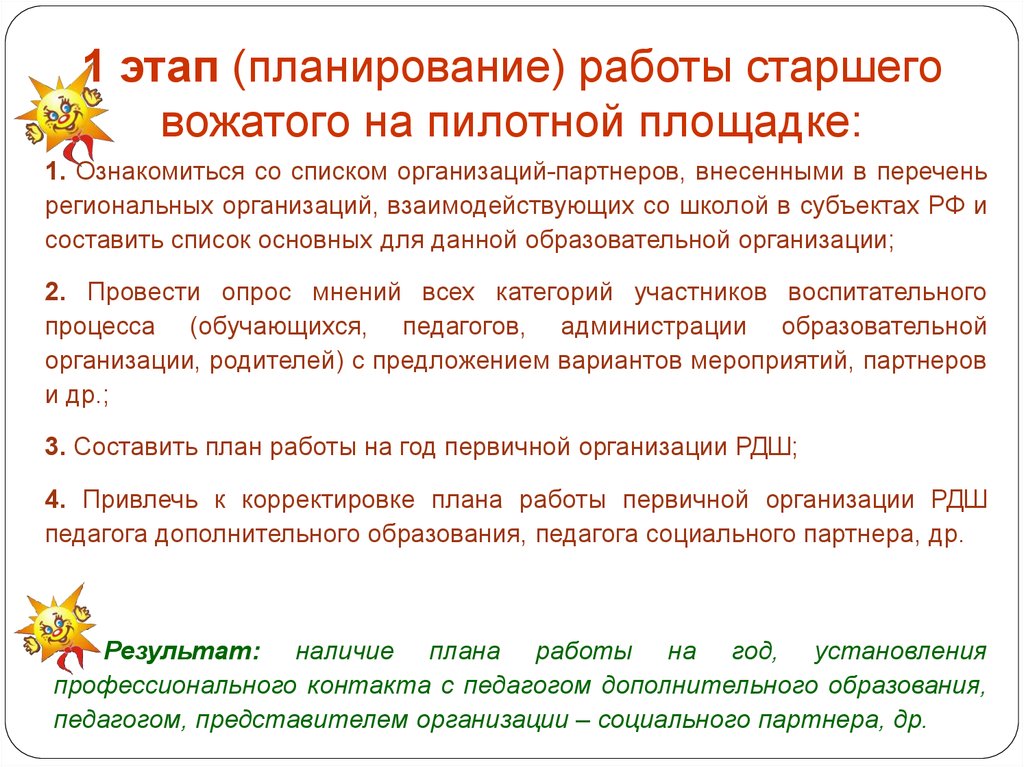 План работы старшего вожатого в школе на 2022 2023