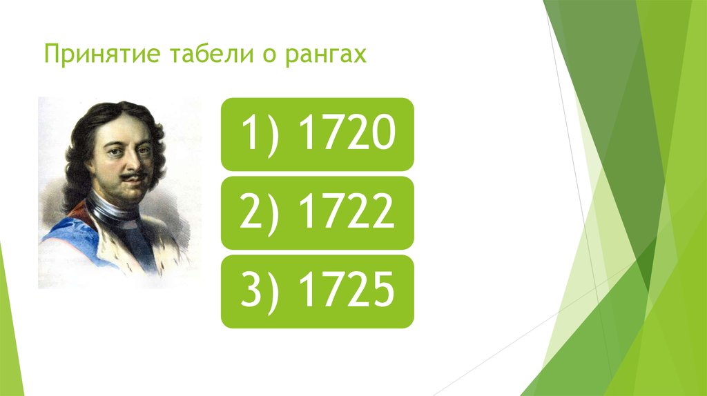 Принятие табели о рангах