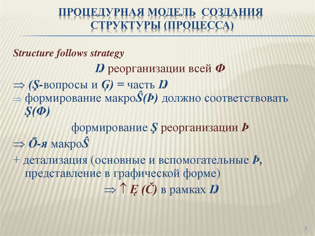 Процедурная модель создания структуры (процесса)