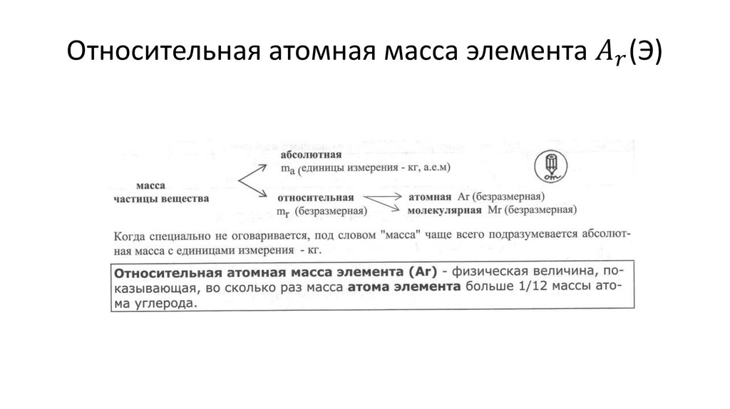 Относительная атомная масса элемента A_r(Э)