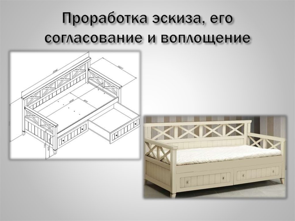 Проработка эскиза, его согласование и воплощение