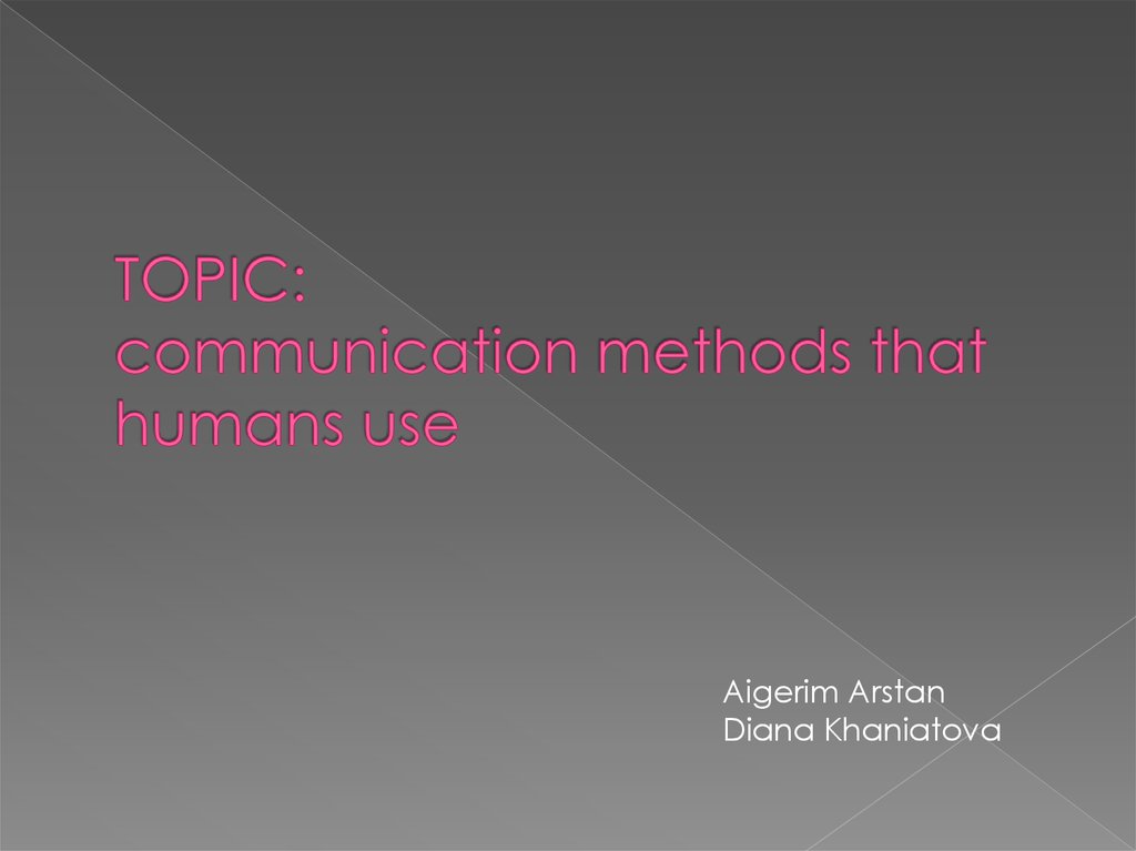 TOPIC: communication methods that humans use