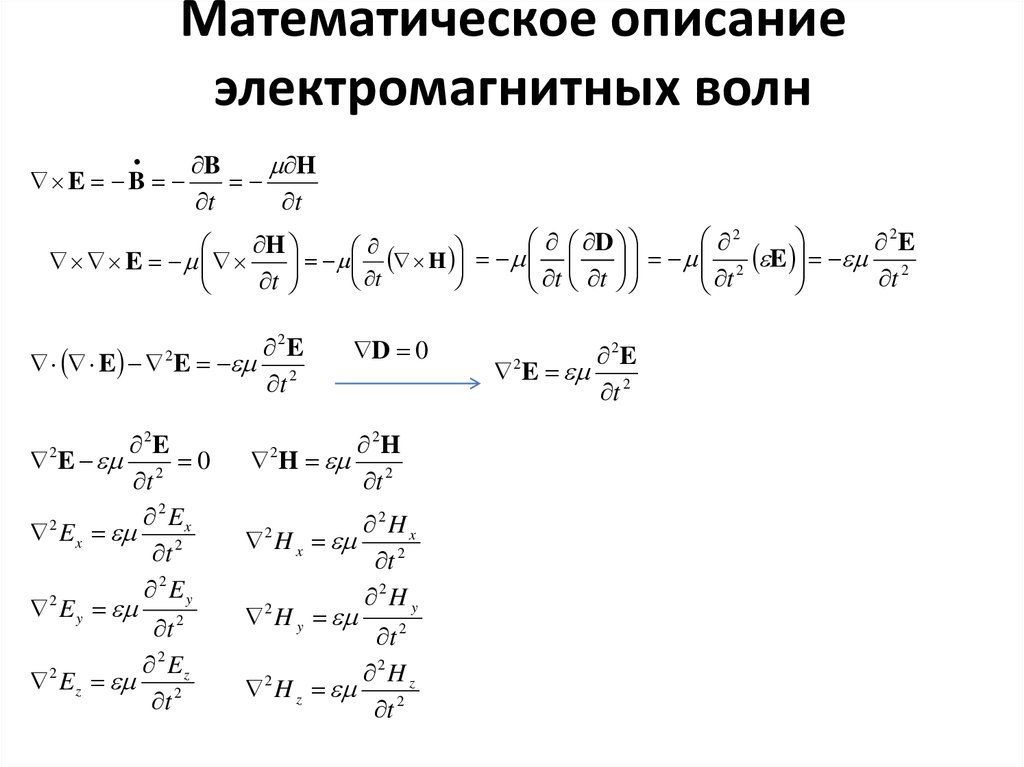 Математическое описание. Математическое описание ЭМВ. Математическое описание электромагнитных волн. Математическое описание волны. Свойства электромагнитных волн их математическое описание.