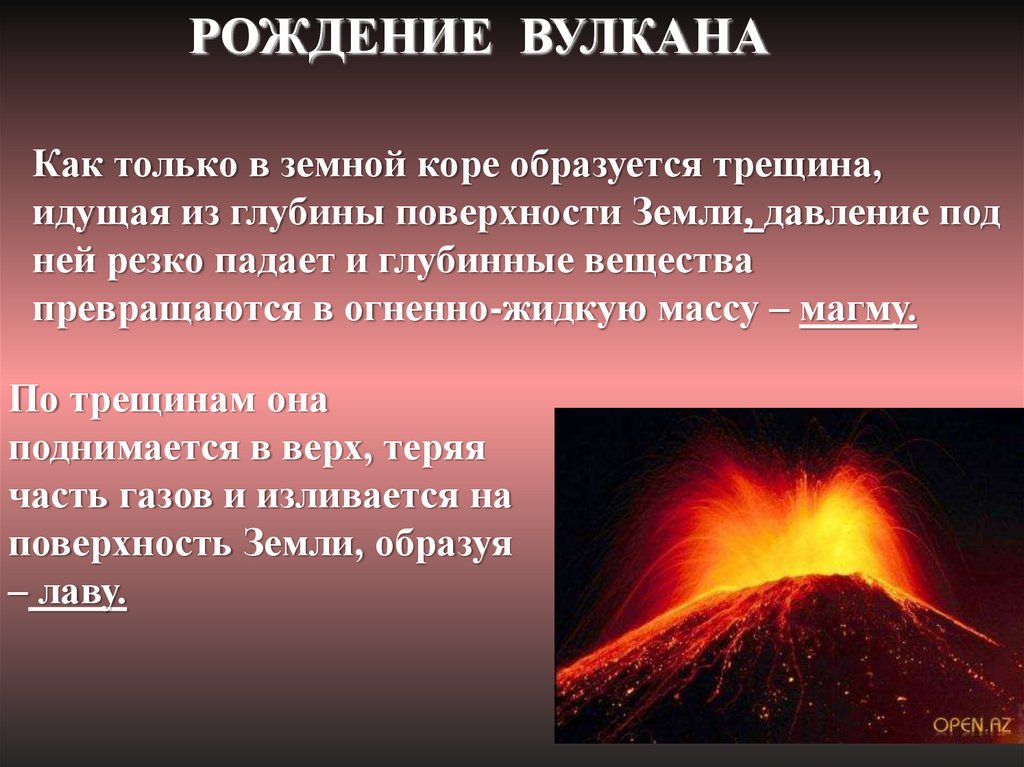 Вулканические образуются в результате. Рождение вулкана. Причины извержения вулканов. Причины возникновения вулканов. Строение и образование вулканов.