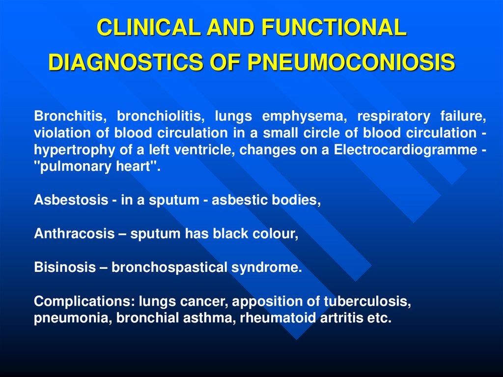 CLINICAL AND FUNCTIONAL DIAGNOSTICS OF PNEUMOCONIOSIS