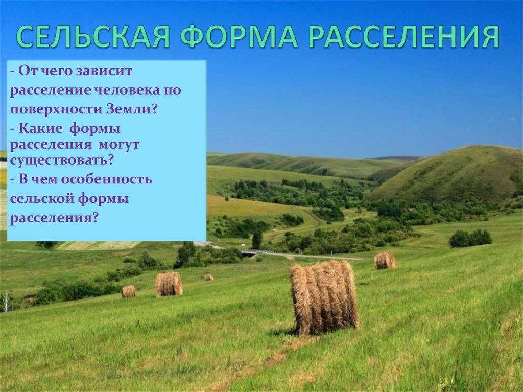 Какие формы сельских. Формы сельского расселения. Особенности сельского расселения. Формы расселения сельского населения. Формы сельского расселения в России.