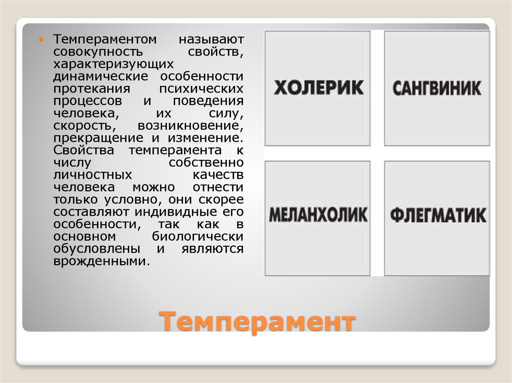 Темперамент биологический фундамент личности проект