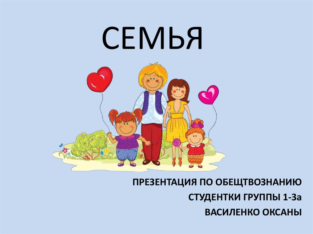 Семья презентация 6 класс