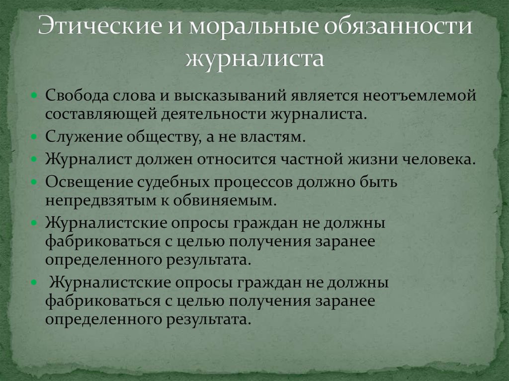 Журналистская этика презентация