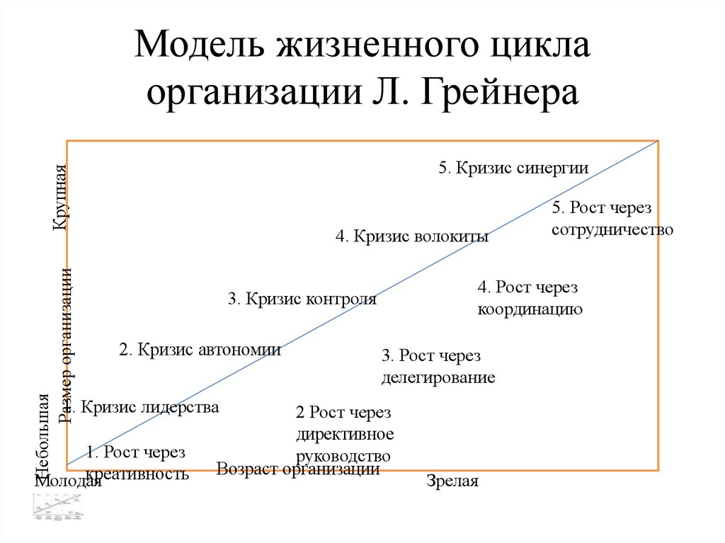 Этапы модели управления изменениями грейнера. Модель развития организации Ларри Грейнера. Модель жизненного цикла Ларри Грейнера. Модель жизненного цикла л. Грейнера. Этапы жизненного цикла организации по л. Грейнеру.