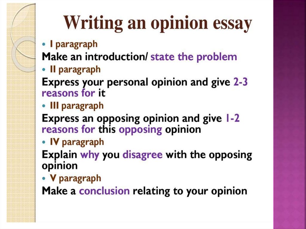 План написания opinion essay