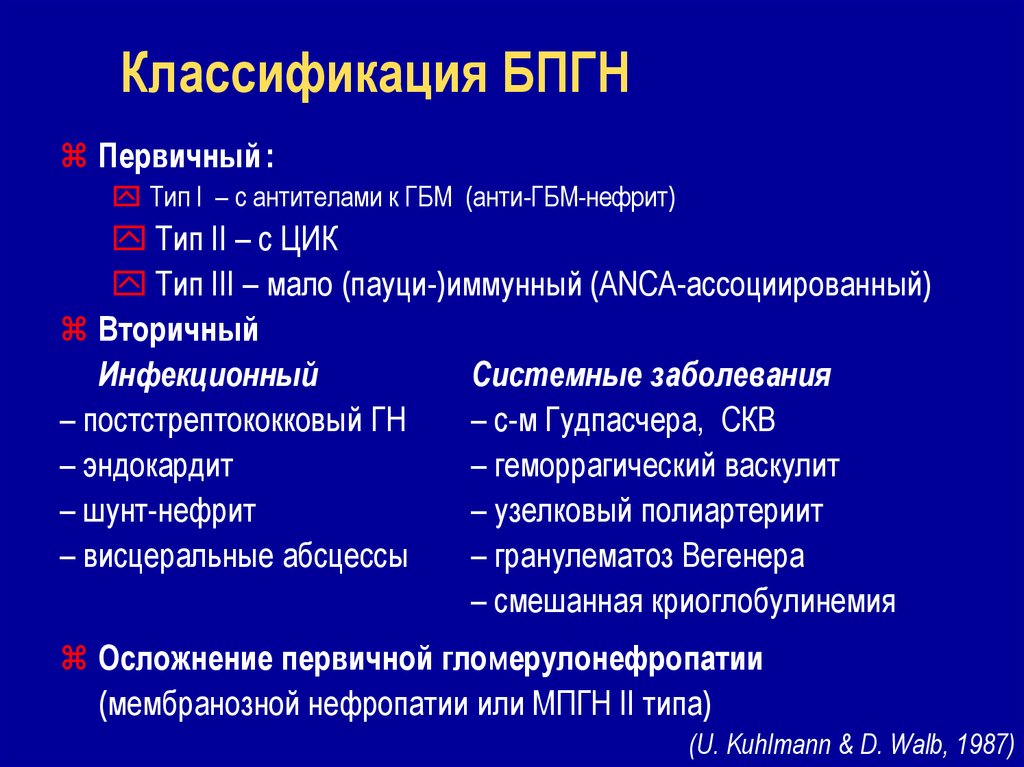 План обследования при гломерулонефрите