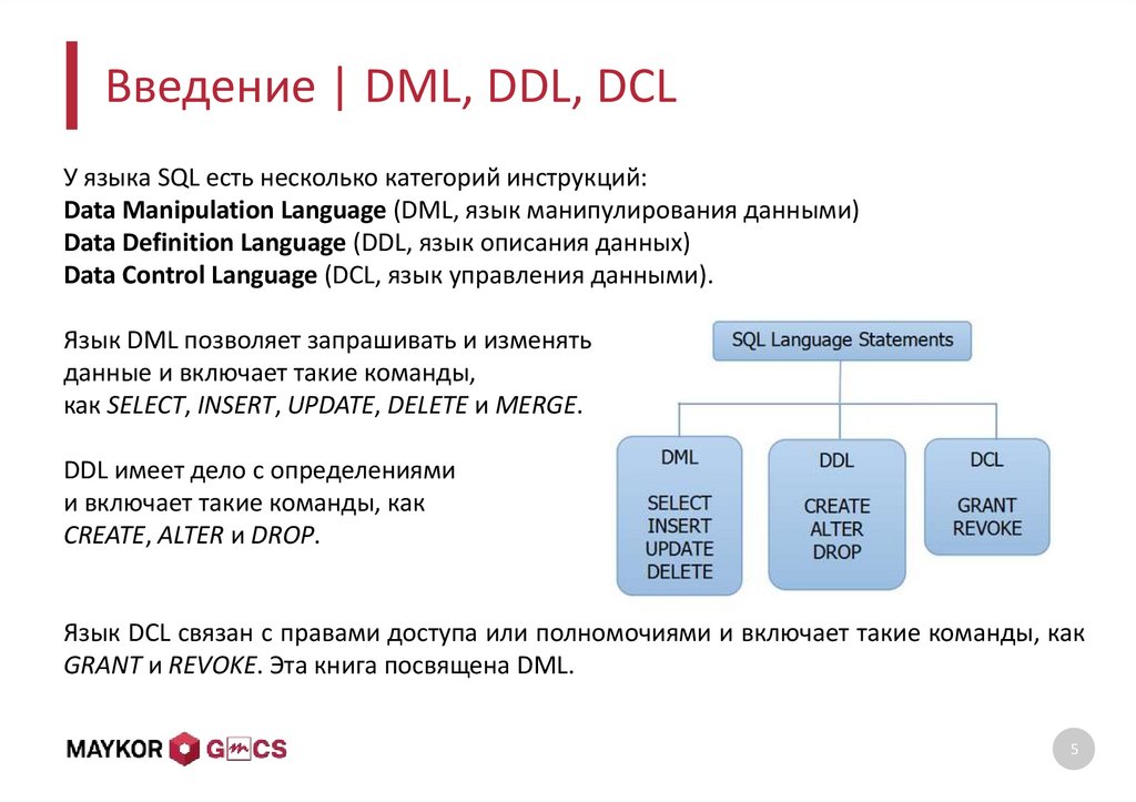 Ddl это. SQL языки DDL DML. Операторы DDL В языке SQL. DCL операторы SQL. DML/DDL операторы.