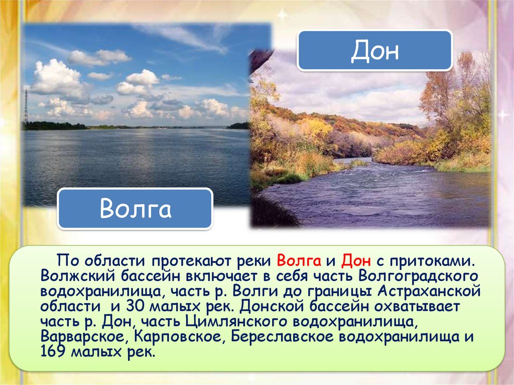 Богатство рек озер. Водные богатства Волгоградской области окружающий мир. Река это 4 класс. Река Дон доклад. Водоемы нашего края.
