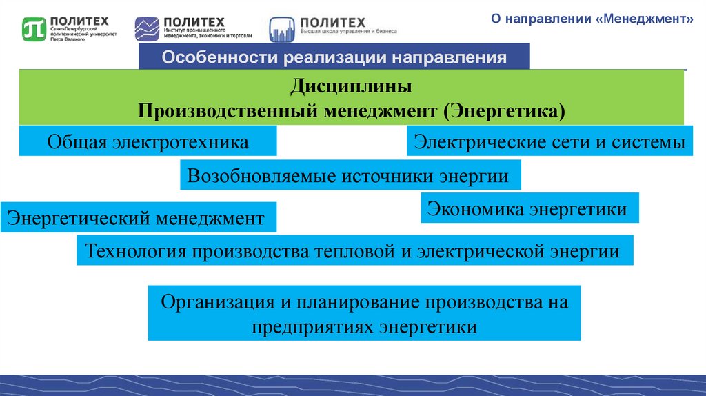 Направления дисциплины. Направления менеджмента. 38.03.02 Менеджмент. Особенности энергетического производства. Код направления менеджмент.