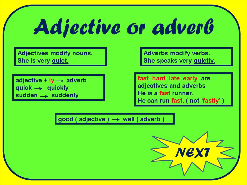 what is an adverb vs adjective