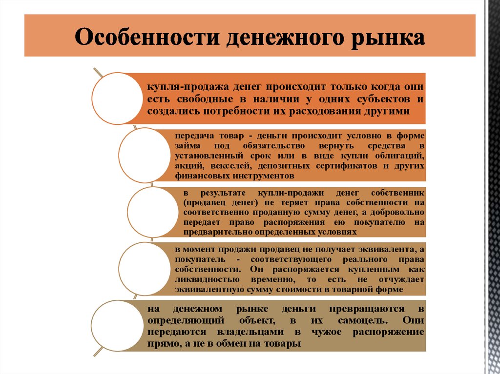 Рынок денежных средств. Особенности денежного рынка. Специфика денежного рынка. Особенности функционирования денежного рынка. Особенности рынка денег.