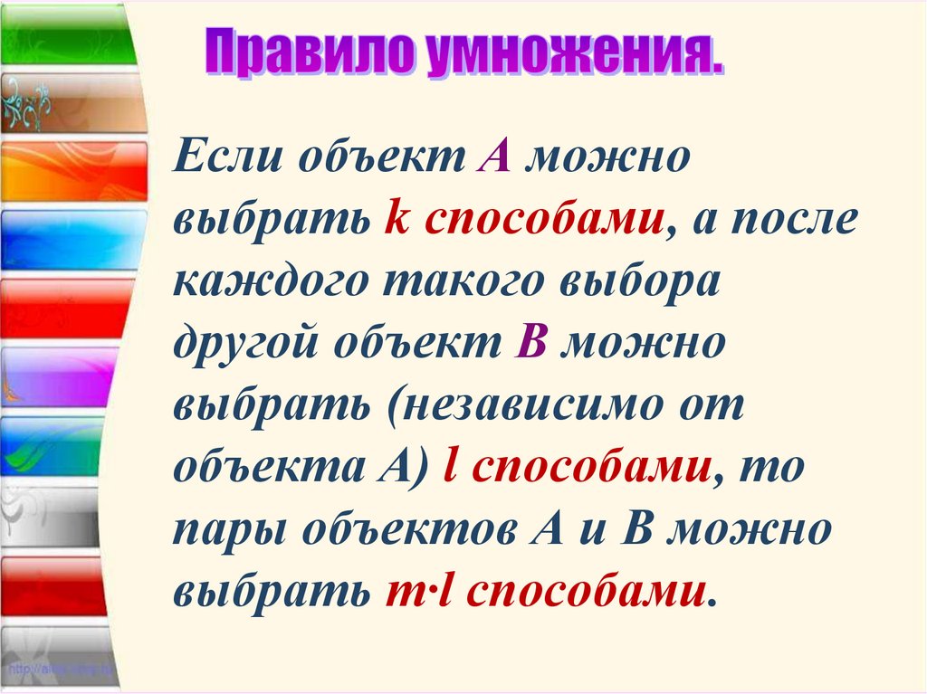 Правило умножения.