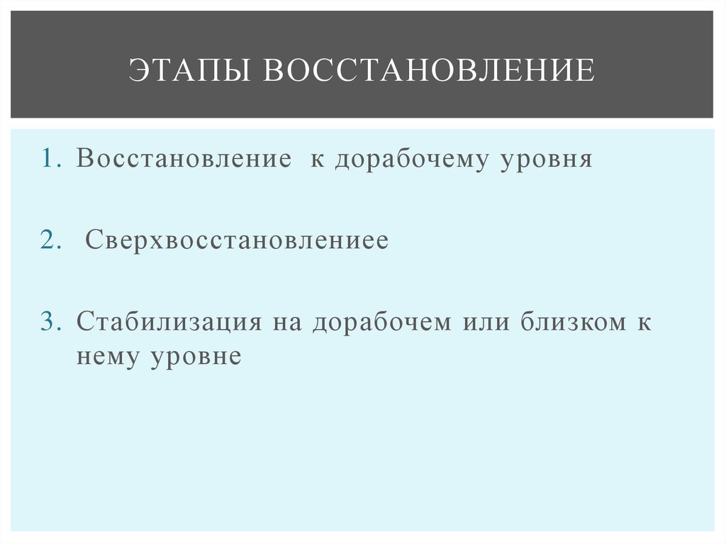 Этапы восстановления. Стадия восстановления. Стадии реабилитации восстановление.