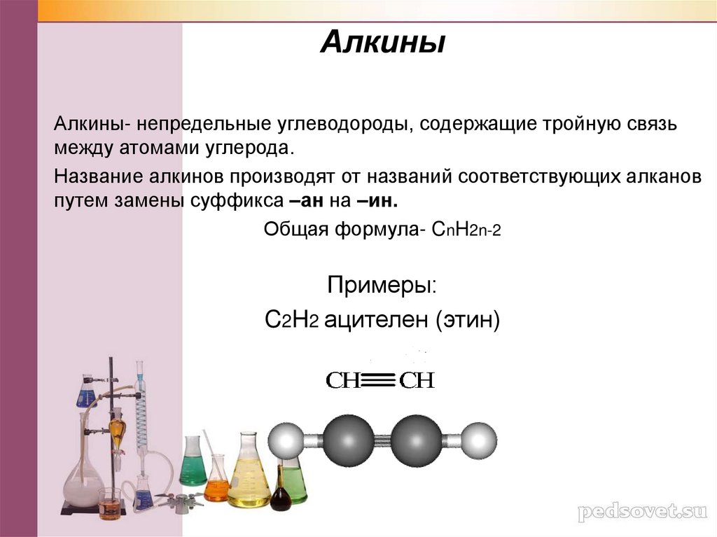 Алкины общая формула