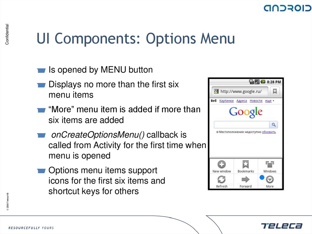 UI Components: Options Menu