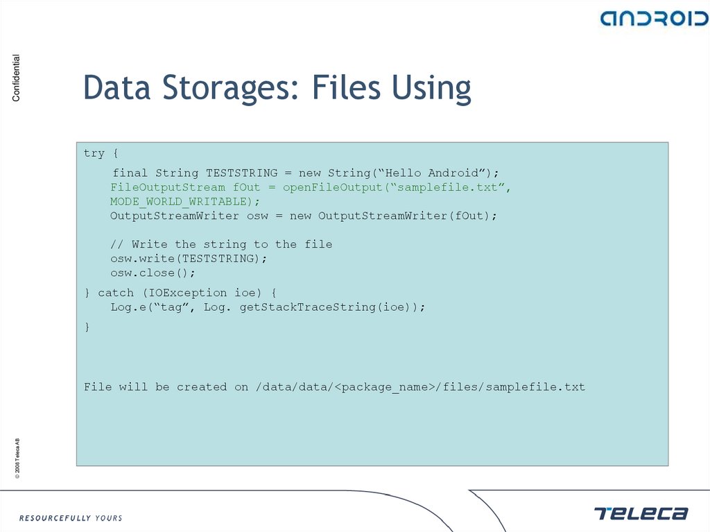 Data Storages: Files Using