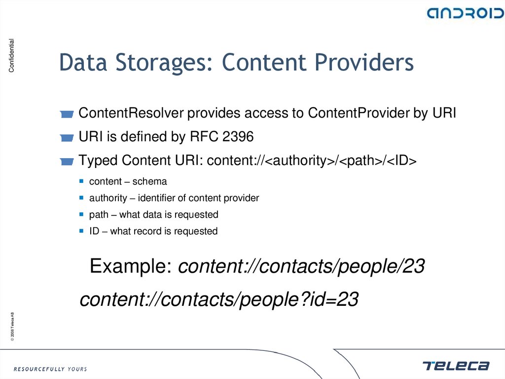 Data Storages: Content Providers
