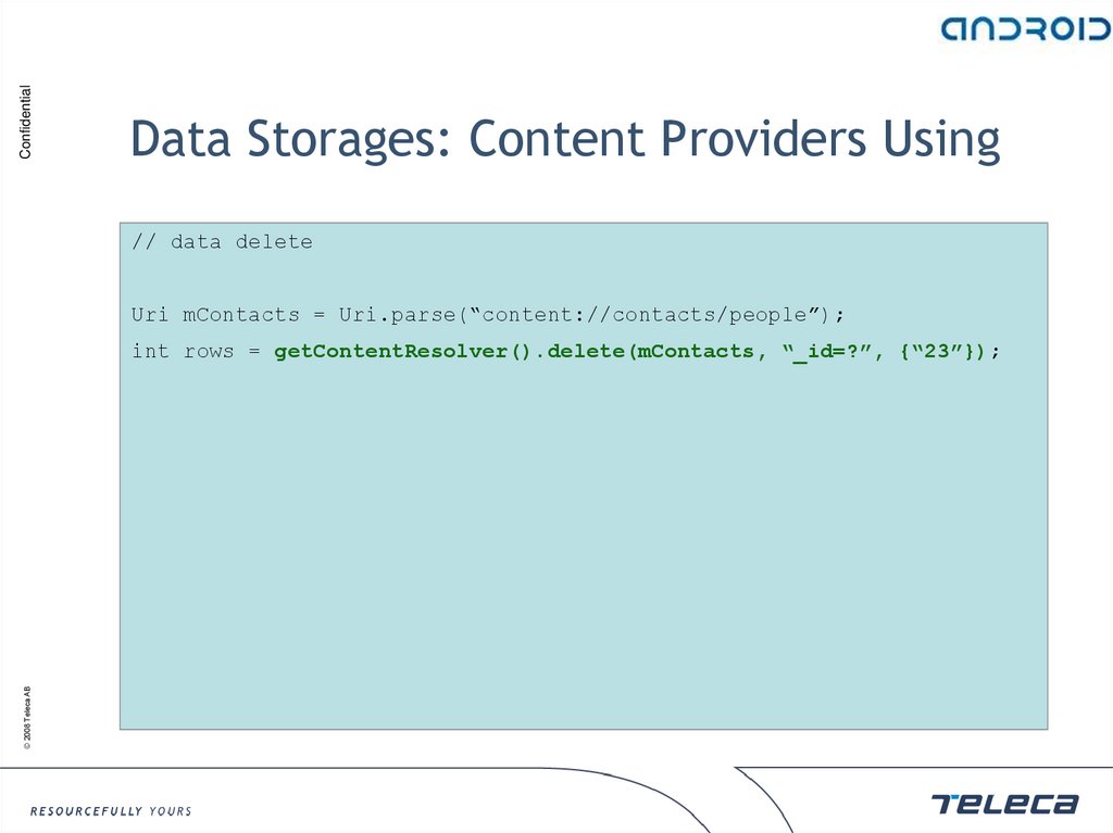 Data Storages: Content Providers Using