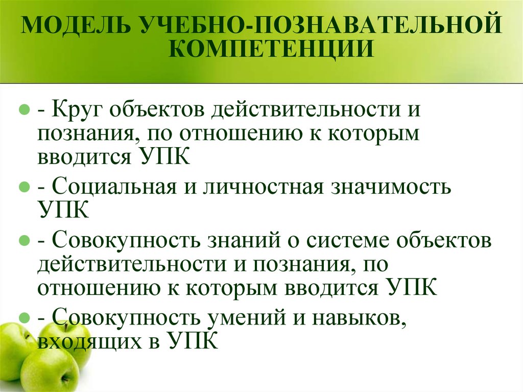 Предмета действительности. Учебно познавательная модель.