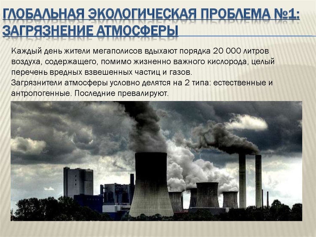 Глобальная экологическая проблема №1: Загрязнение атмосферы