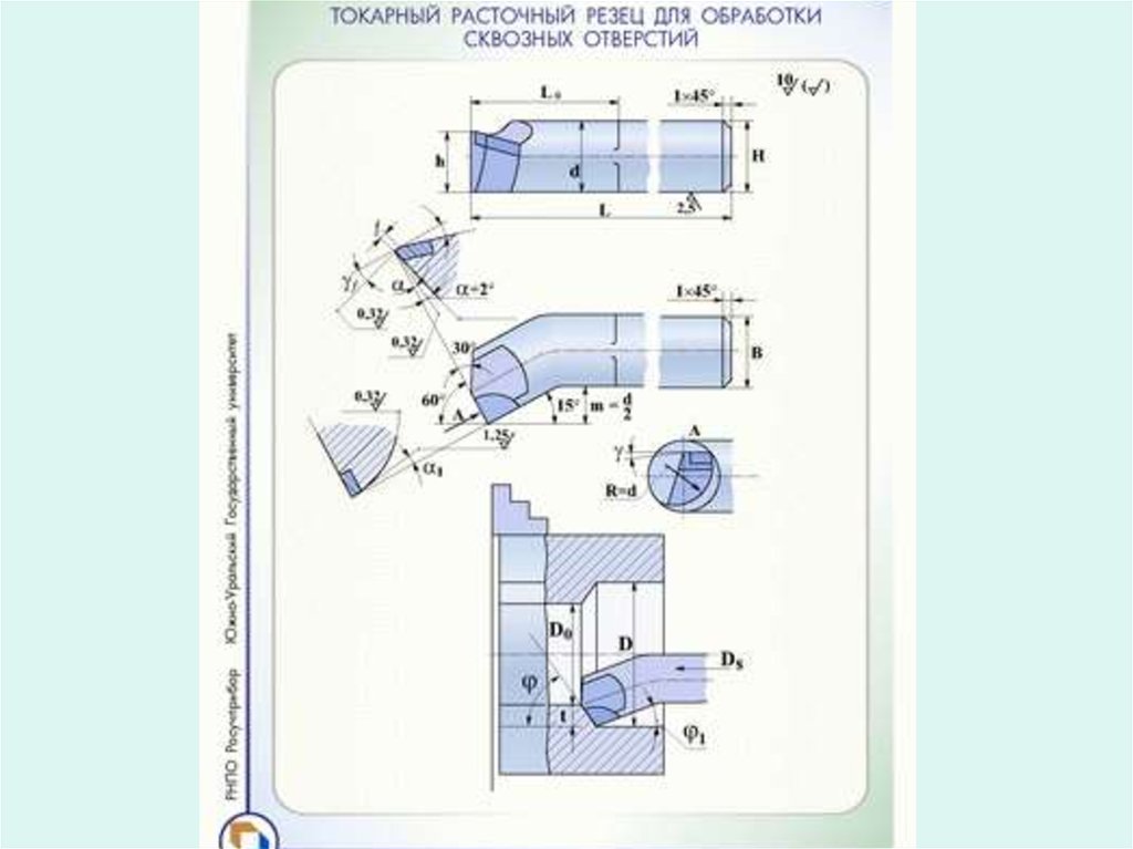 Резец токарный проходной расточной чертеж