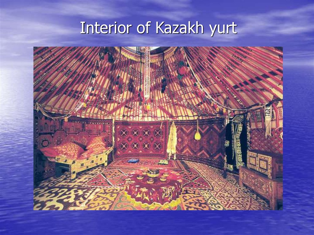 Interior of Kazakh yurt