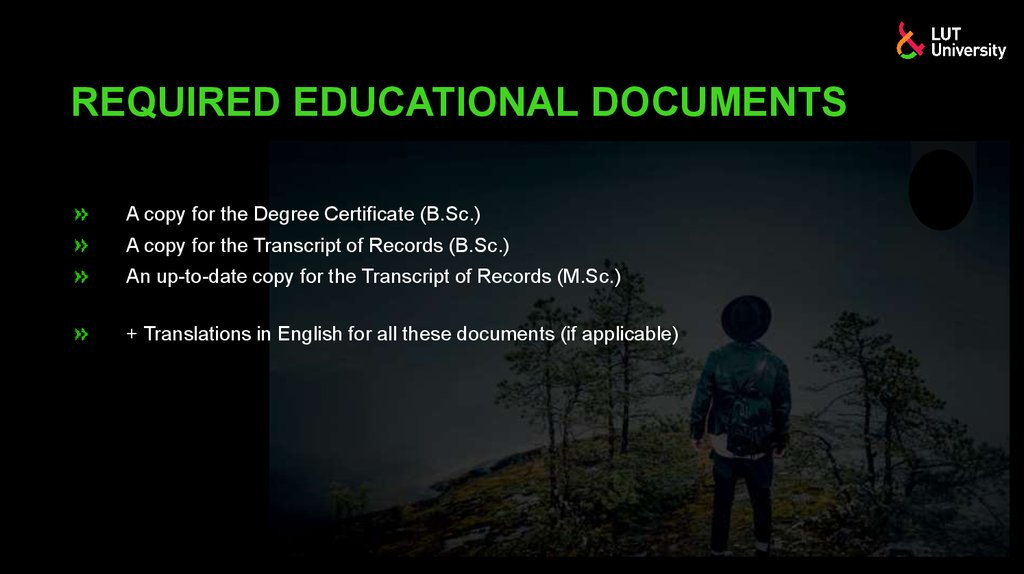 REQUIRED EDUCATIONAL DOCUMENTS