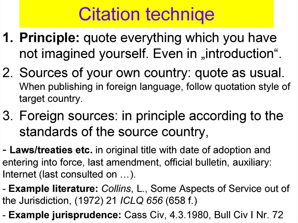 Citation techniqe
