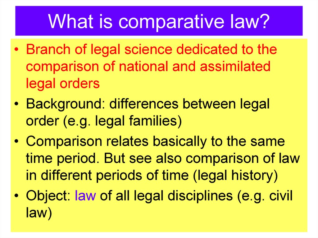 What is comparative law?