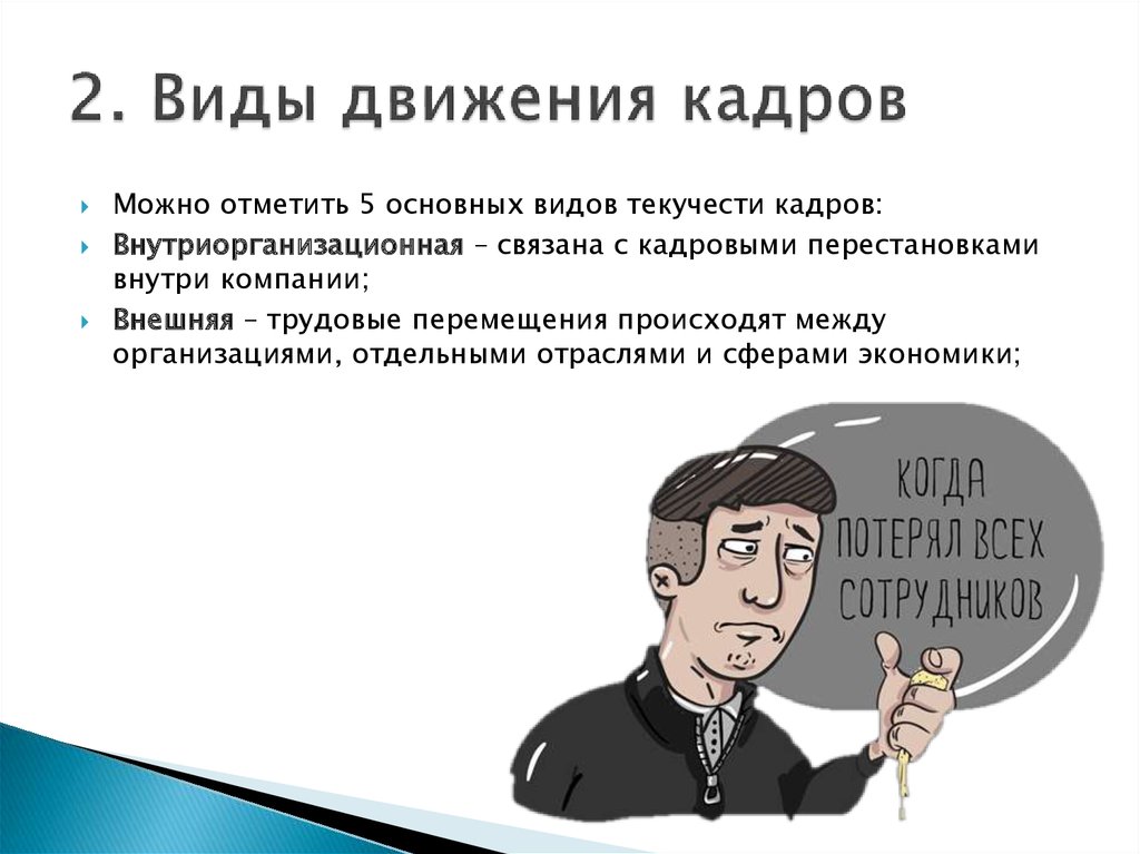 Быстрые перестановки кадров. Виды движения персонала. Движение кадров. Понятие виды движения кадров. Внешнее движение кадров.